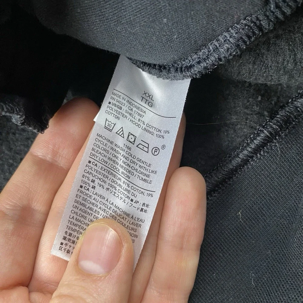 Banana Republic Pullover Sweatshirt Hoodie Mens XXL Black Long Sleeve‎